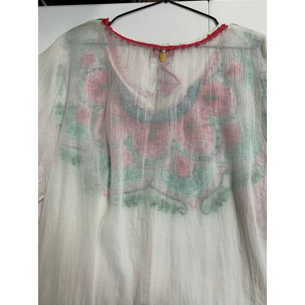 Ruby Yaya Aari Gucci Dress White Embroidered Sequin Tunic Boho Mini Dress Small - Picture 7 of 9